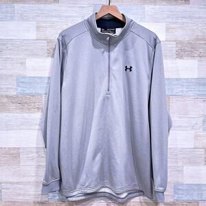 Under Armour ColdGear 1/4 Zip Performance Fleece Pullover Gray Mens XXL 2XL